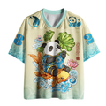 Panda Riding Koi Unisex Mesh Jersey