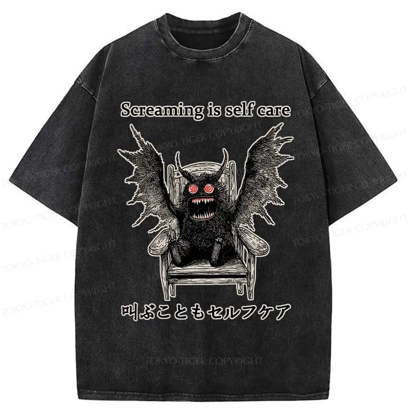 Japanese Unisex Washed T-Shirt for Daily Wear