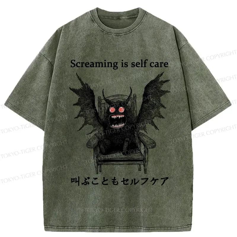 Japanese Unisex Washed T-Shirt for Daily Wear