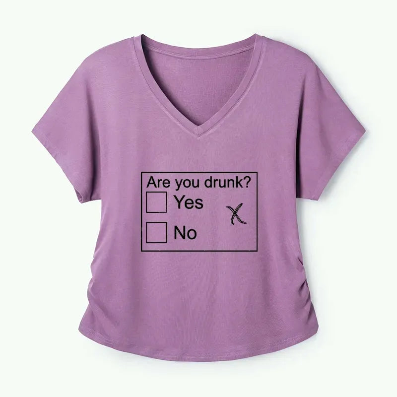 Kyoto-Lion Confused Drunk Checkbox Graphic Modal Dolman Sleeve T-Shirt