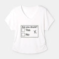 Kyoto-Lion Confused Drunk Checkbox Graphic Modal Dolman Sleeve T-Shirt