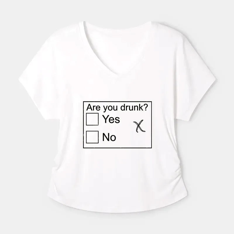 Kyoto-Lion Confused Drunk Checkbox Graphic Modal Dolman Sleeve T-Shirt