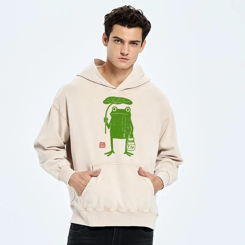 Ukiyo-e Frog Sweatshirt for Streetwear