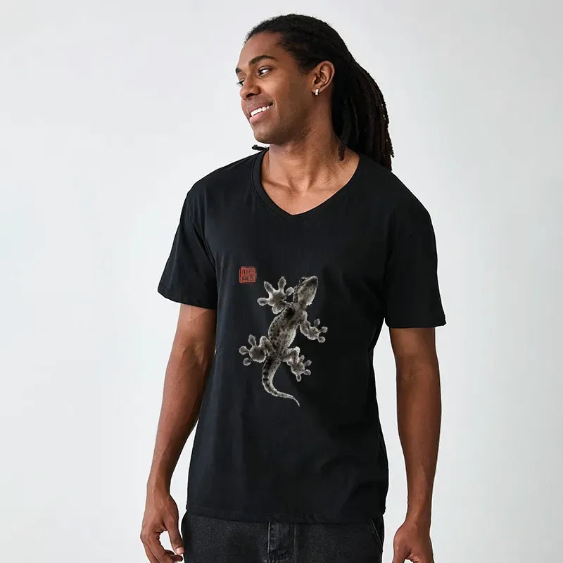 Japanese Ink Brush Gecko Shirt for Gift Idea