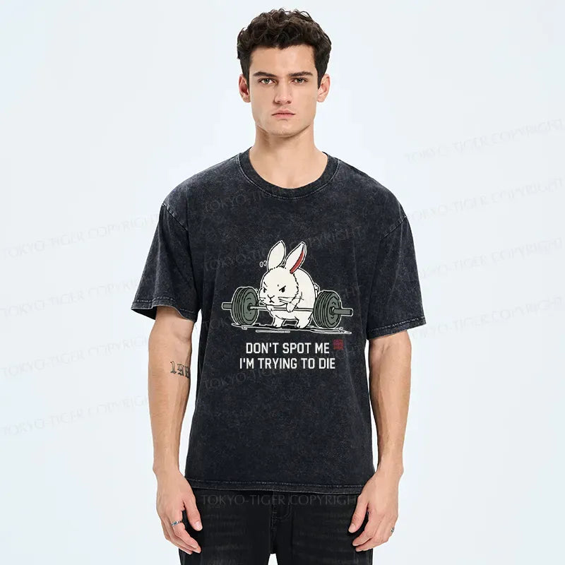 Kyoto-Lion Determined Rabbit Gym Washed T-Shirt