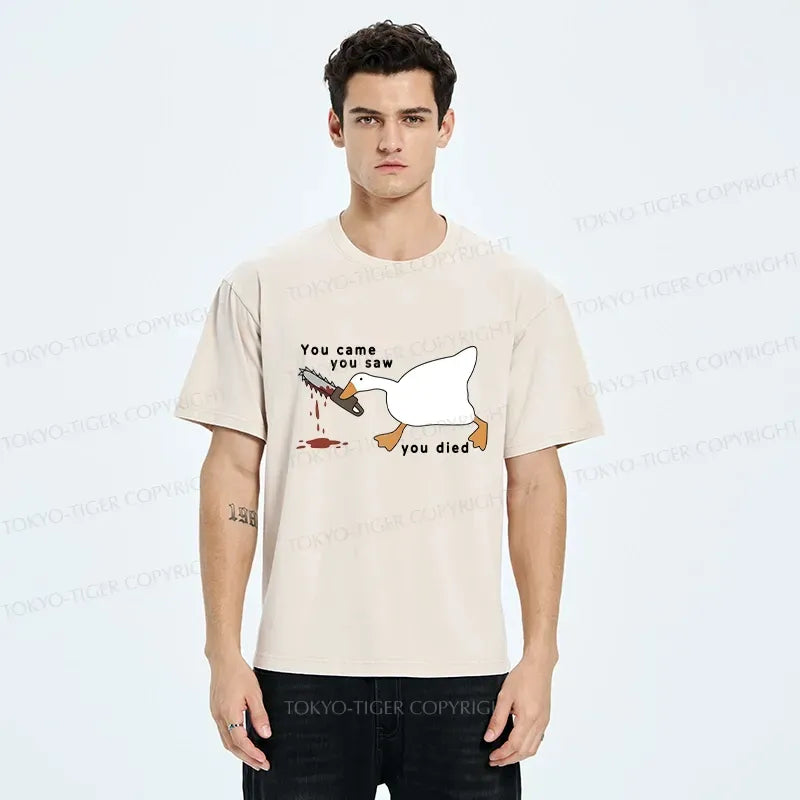 Kyoto-Lion You Came You Saw You Died Washed T-Shirt