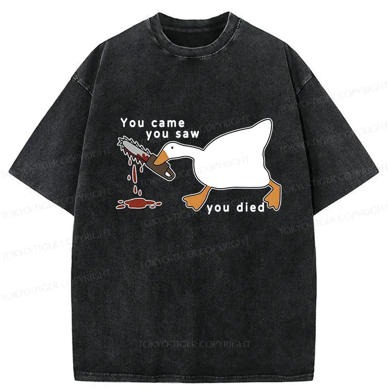 Kyoto-Lion You Came You Saw You Died Washed T-Shirt