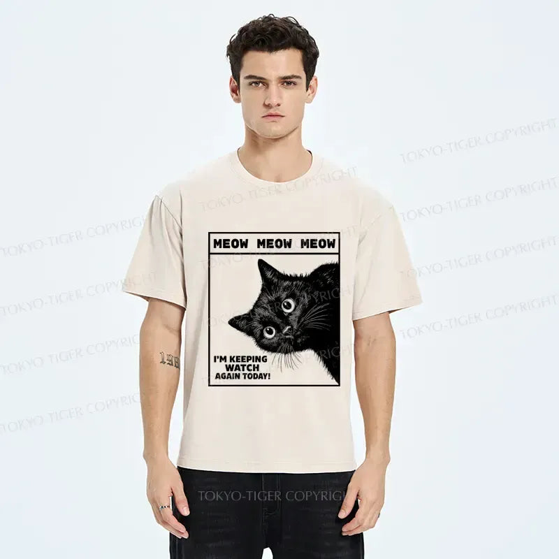Japanese Cat Washed T-Shirt Best Seller