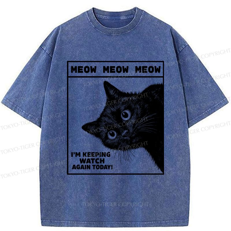 Japanese Cat Washed T-Shirt Best Seller