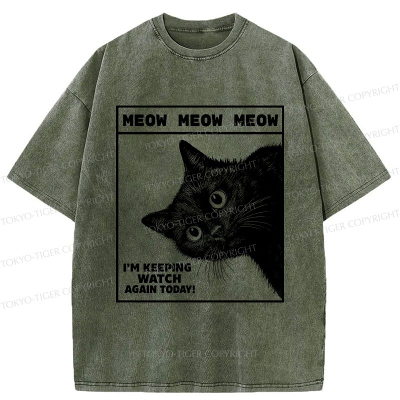 Japanese Cat Washed T-Shirt Best Seller