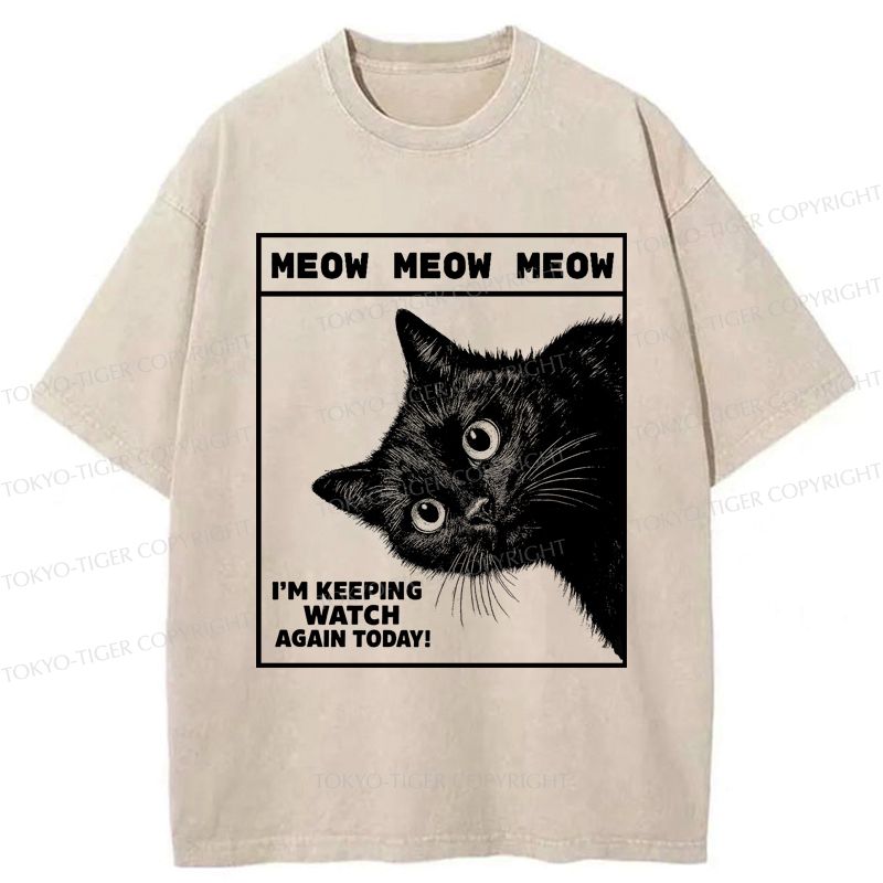 Japanese Cat Washed T-Shirt Best Seller