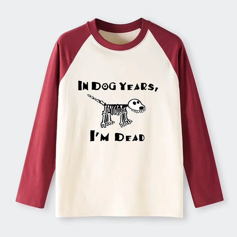 Funny old dog meme raglan long sleeve tee