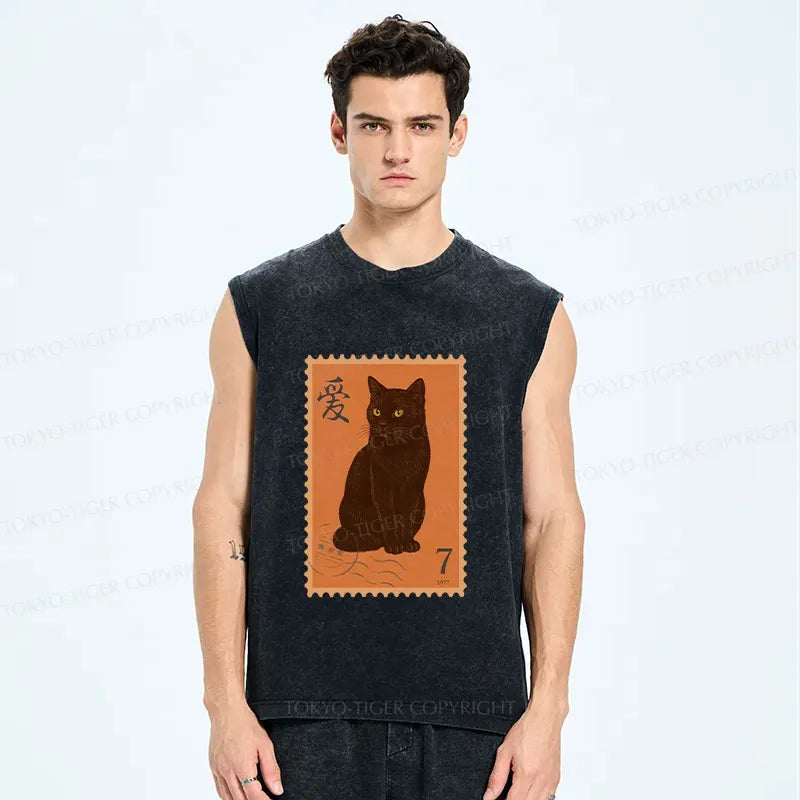 Ukiyo-e Cat Tank for Streetwear