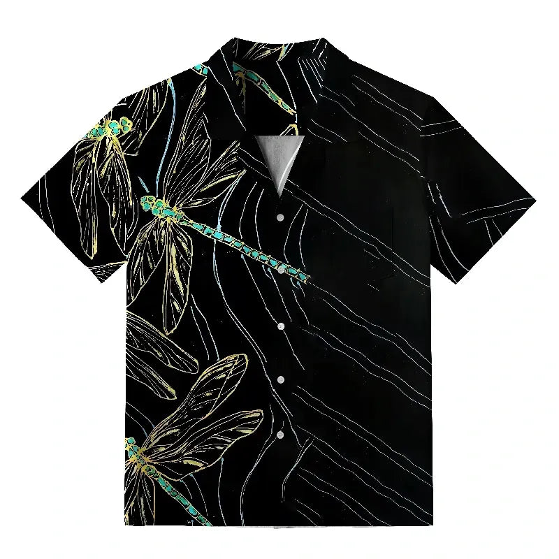 Kyoto-Lion Dragonfly Flapping Its Wings Hawaiian Shirt
