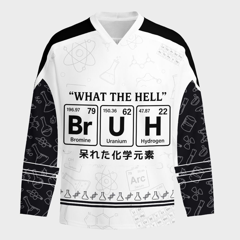 Kyoto-Lion Funny Science Pun BrUH Element Long-Sleeve Hockey Jersey