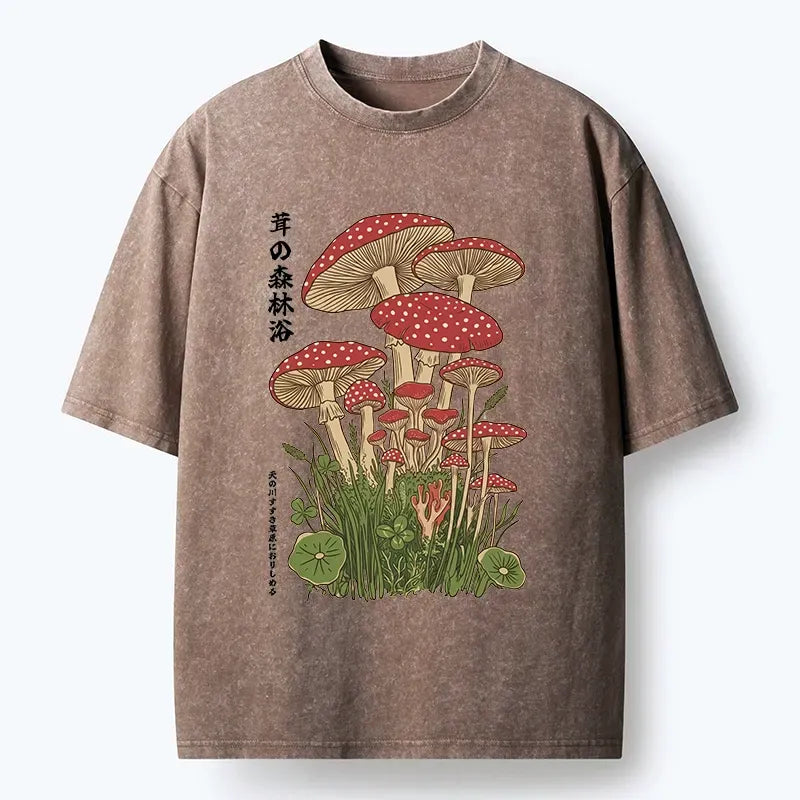 Japanese Woodblock Print Washed Tee Daily Wear