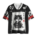 Kyoto-Lion 'Kawaii Samurai' Fluffy Cat Mesh Jersey