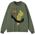 Japanese woodblock print flower and bird shirt