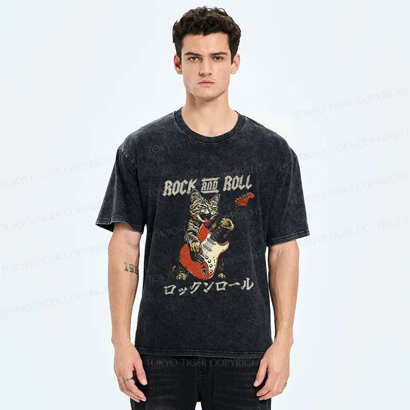 Kyoto-Lion Rock Cool Cat Washed T-Shirt