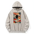 Japanese cats and fish washed hoodie