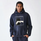 Kyoto-Lion Black Cat Biting Adult Fleece Hoodie