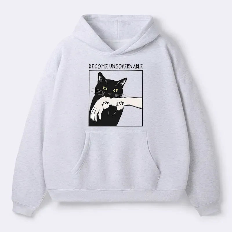 Kyoto Lion Black Cat Pullover Hoodie for Anime Convention