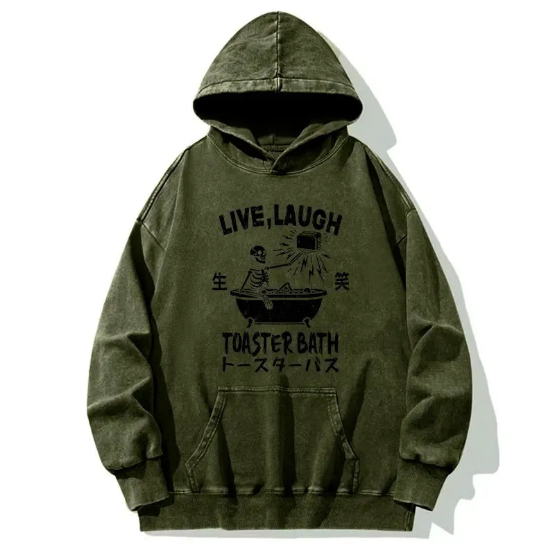 Kyoto-Lion Funny Electric Shock Skeleton Washed Hoodie