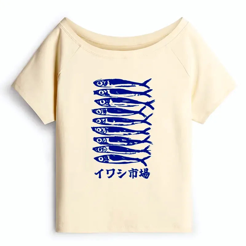 Ukiyo-e Style Off Shoulder Top Daily Wear