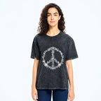Retro Japanese flower peace sign tee comfortable