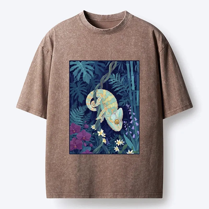 Kyoto-Lion Jungle Chameleon Washed T-Shirt