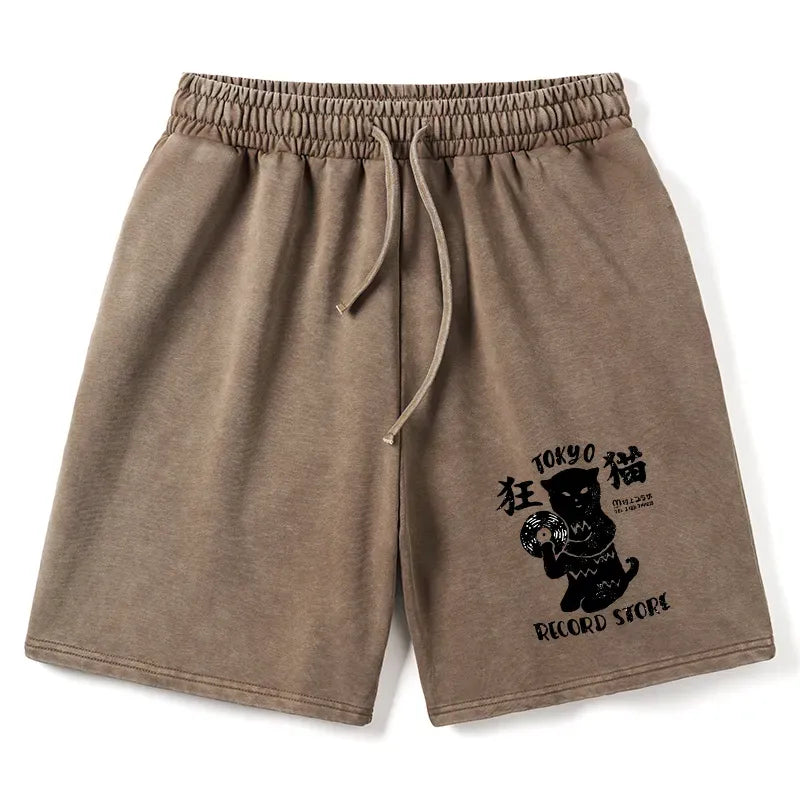 tokyo record store cat shorts unisex