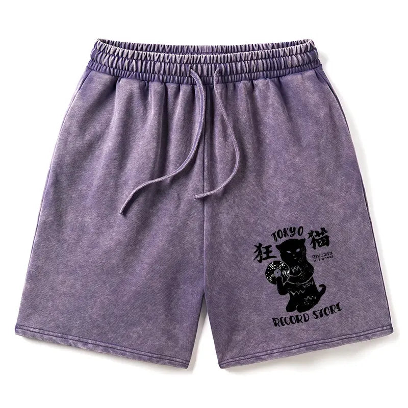 Kyoto-Lion Tokyo Record Store Cat CD Washed Shorts