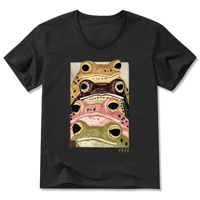 Colorful Frog Art Tee for Casual Wear
