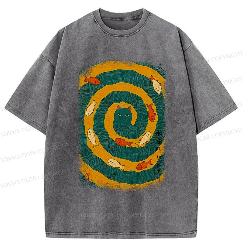 Japanese Vintage Washed T-Shirt for Daily Wear
