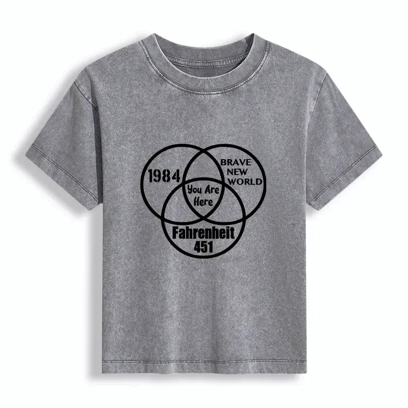 Kyoto-Lion Multidimensional Thinking And Rebellion Women's Washed T-shirt