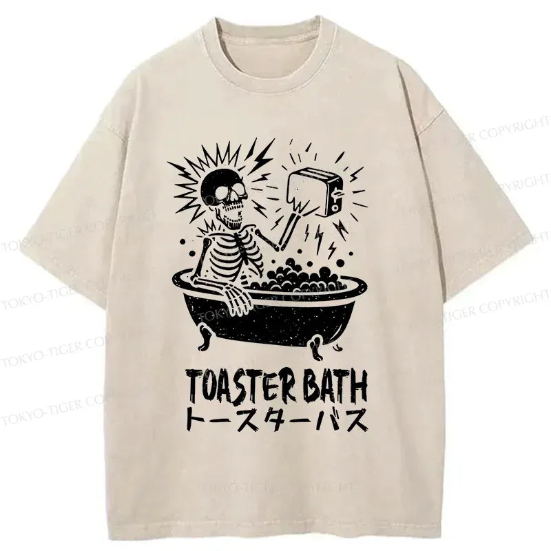 funny skeleton taking a bath t-shirt