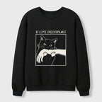Japanese Black Cat Sweatshirt for Daily Wear