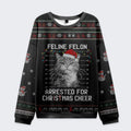 Kyoto-Lion The Arrested Cat Christmas Ugly Sweatshirt