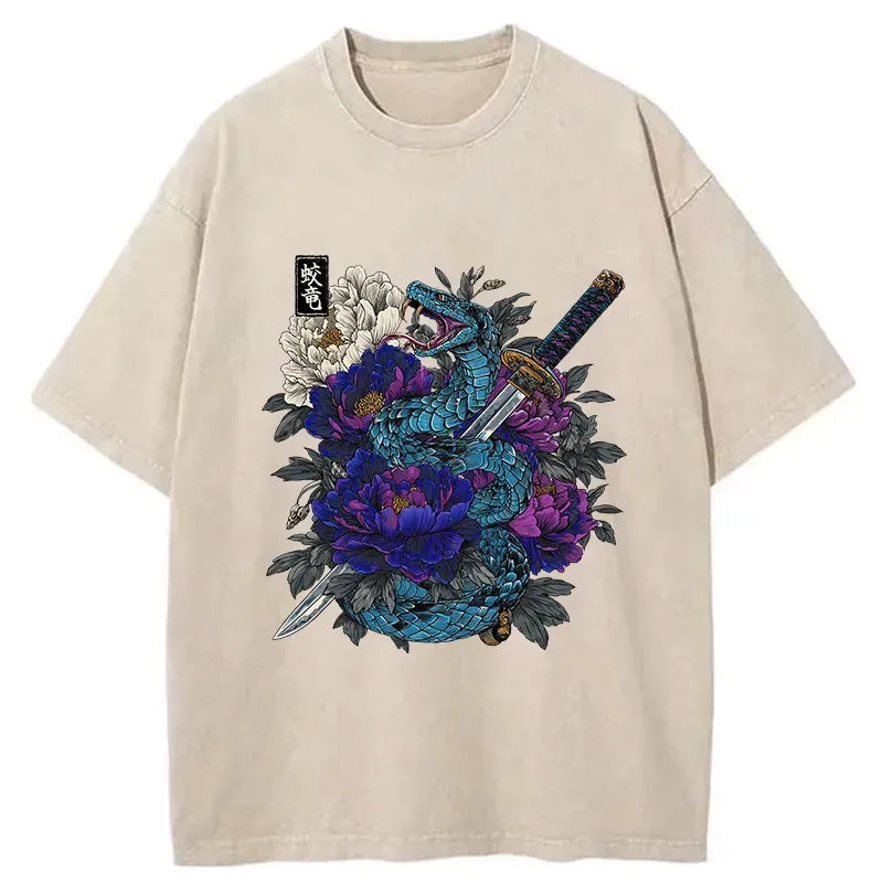 Kyoto lion katana snake t-shirt gift idea