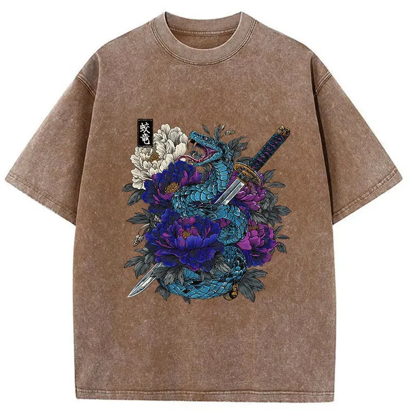 Kyoto lion katana snake t-shirt gift idea