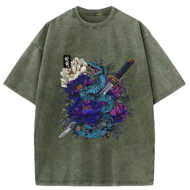 Kyoto lion katana snake t-shirt gift idea