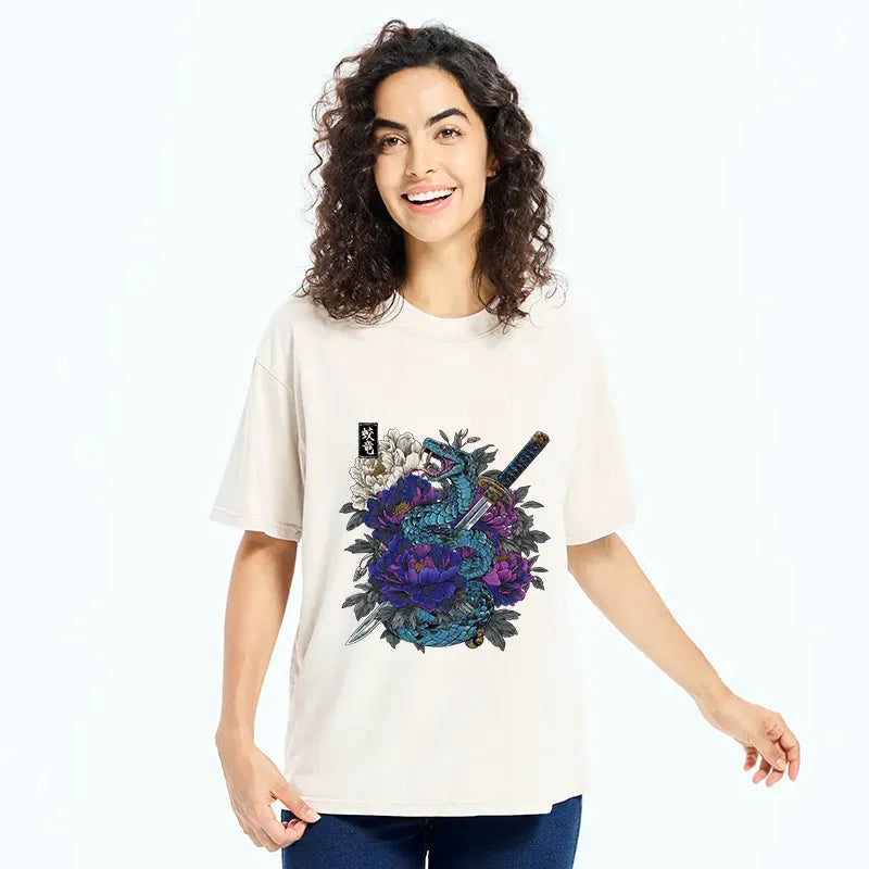 Japanese washed t-shirt for daily wear