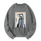 Kyoto-Lion Retro Sandhill Crane Washed Sweatshirt
