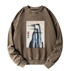 Kyoto-Lion Retro Sandhill Crane Washed Sweatshirt