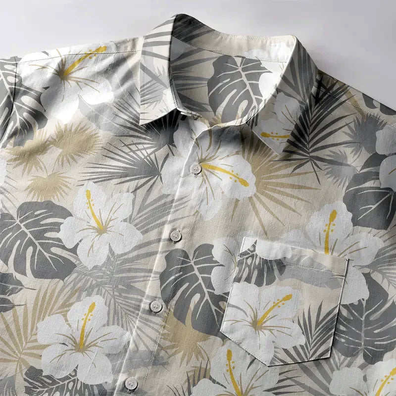 Elegant Sakura Print Shirt for Vacation