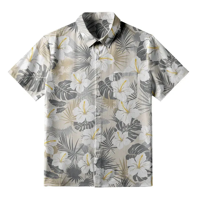 Kyoto-Lion Elegant Flowers Button-up Shirt