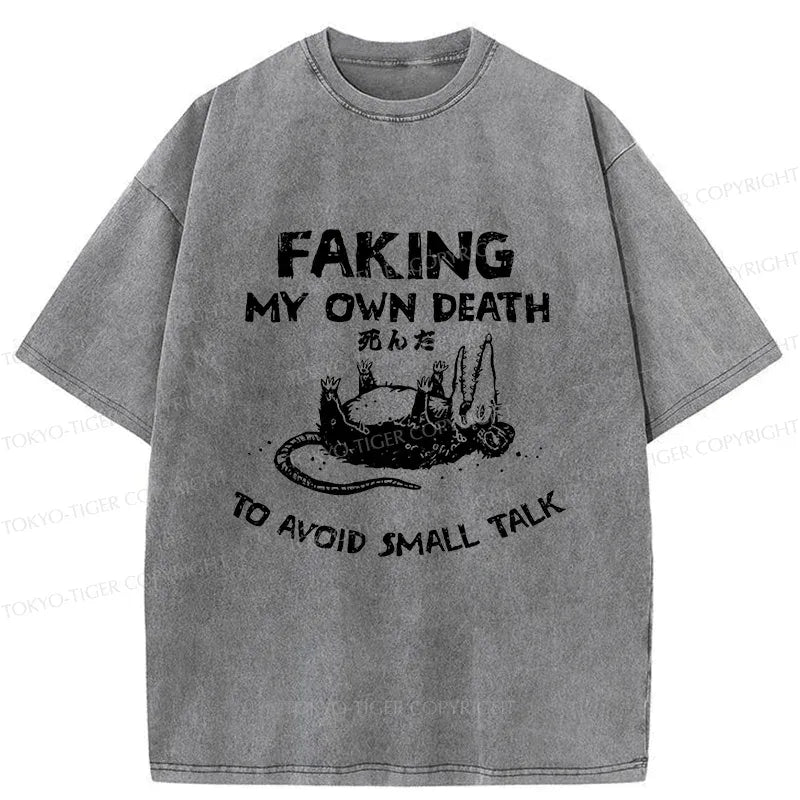 Funny Avoid Conversation Unisex Washed T-Shirt