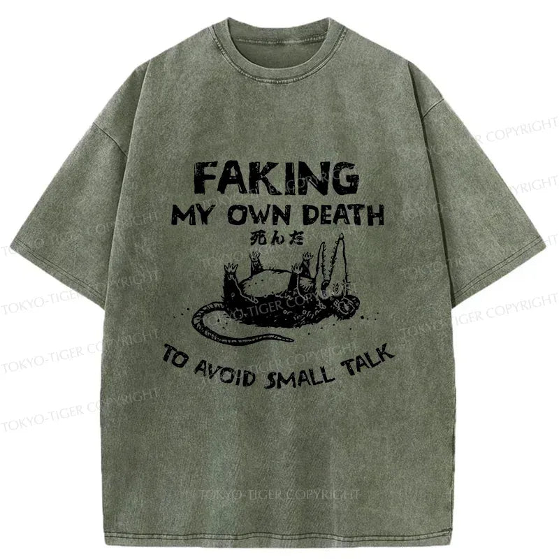 Funny Avoid Conversation Unisex Washed T-Shirt