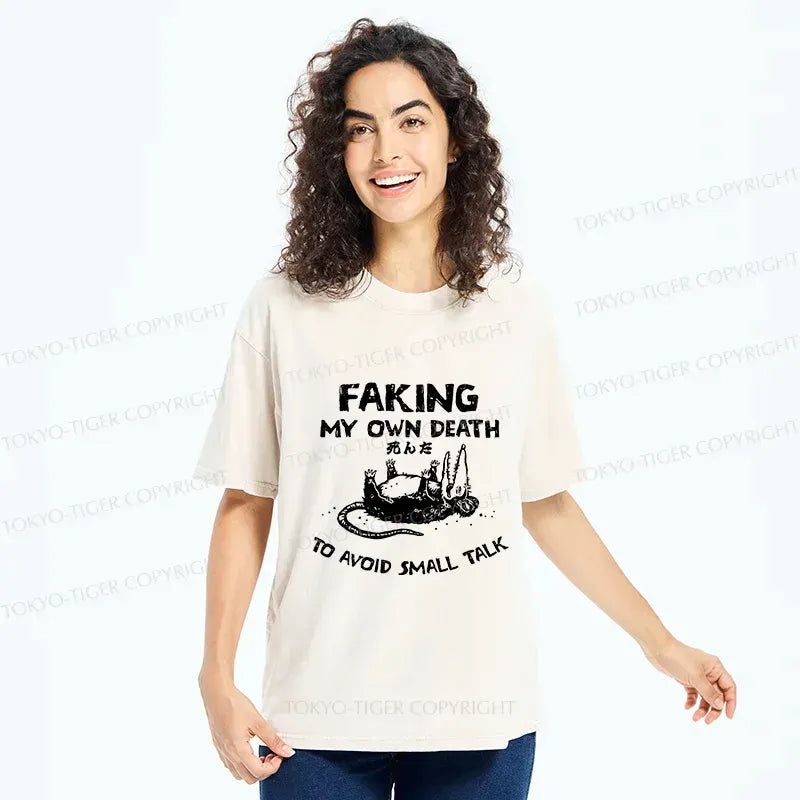Kyoto-Lion Avoid Conversation Washed T-Shirt