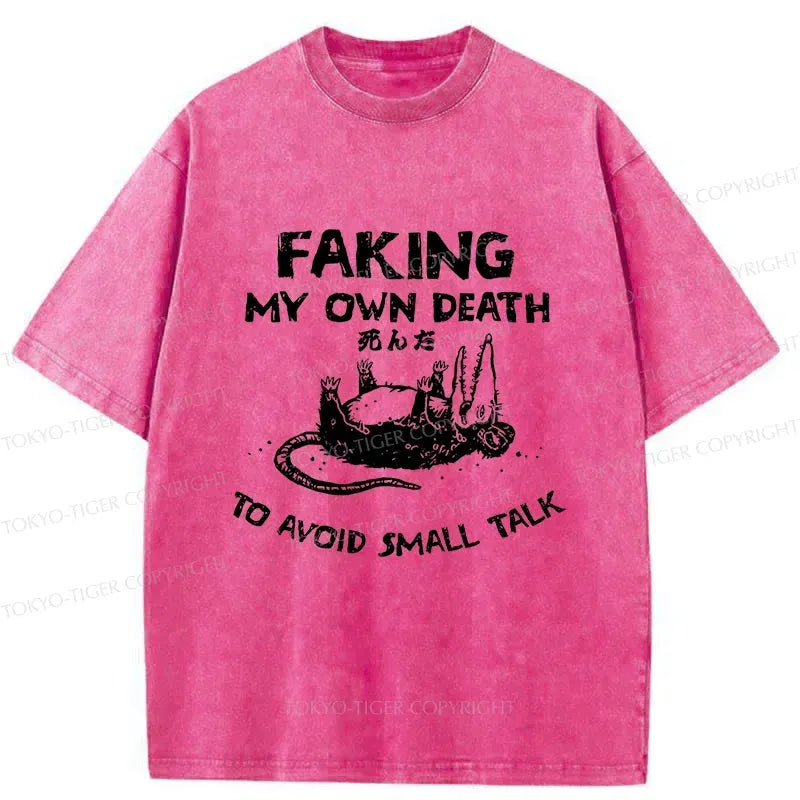 Funny Avoid Conversation Unisex Washed T-Shirt